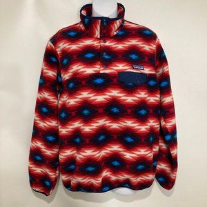 Patagonia M Aztec Tribal Wild Desert Synchilla Fleece 1/4 Snap Pullover Jacket